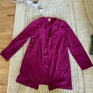 Vibrant Magenta Long Coat chicos brand 00